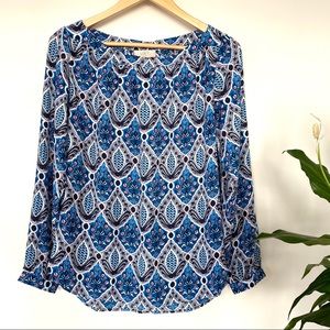 LOFT flowy printed top with long sleeves